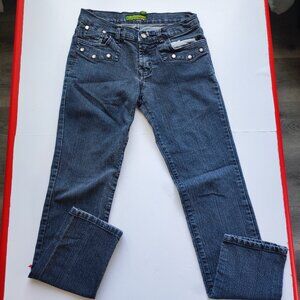 JackSon jeans women's size 27 denim blue young style slim low-rise straight